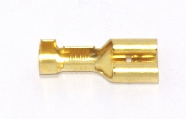 Flat plug sleeves with locking lug, 6.3 mm 0.5 - 1.0 mm³, pack of 25
